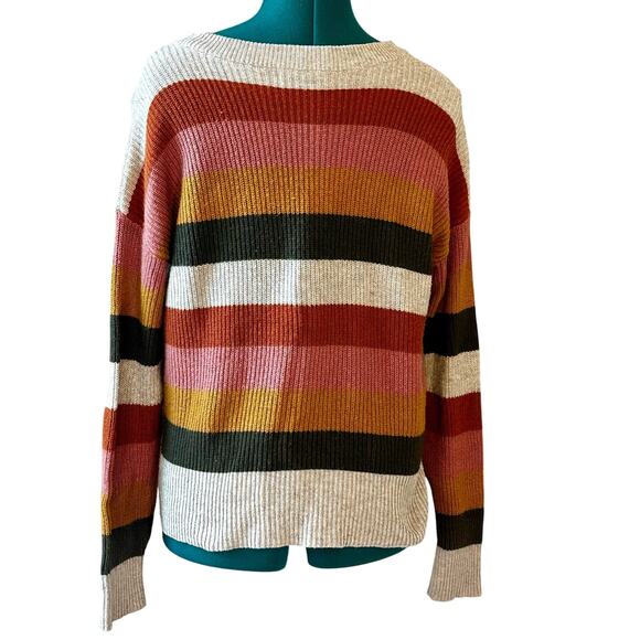 Madewell Patch Pocket Pullover Sweater Arctic Ice Walton Stripe Women’s Small - Picture 5 of 8